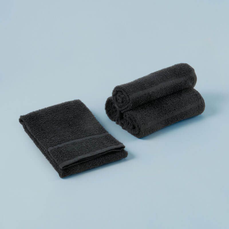 Asciugamani per Parrucchieri Lisci Neri 360 gr - Ingrosso - TessilHotel